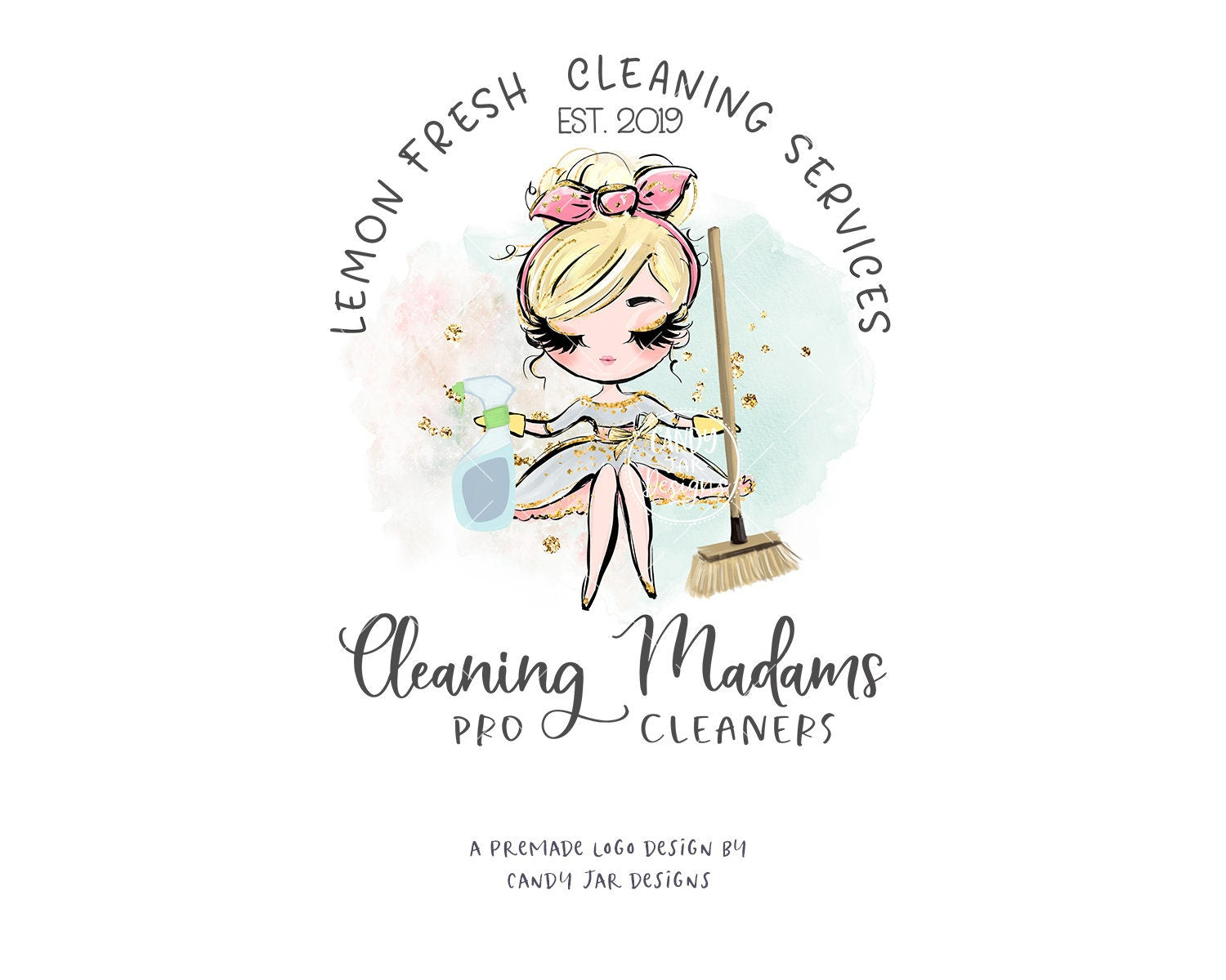 Cleaning Logo, Cleaning Girl