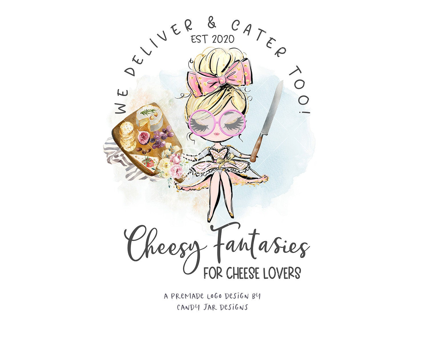 Cheese Board Logo, Charcuterie Catering Logo